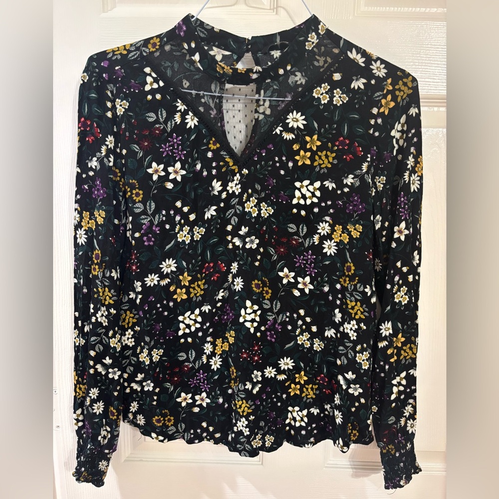 Only Black Floral Long Sleeve Blouse